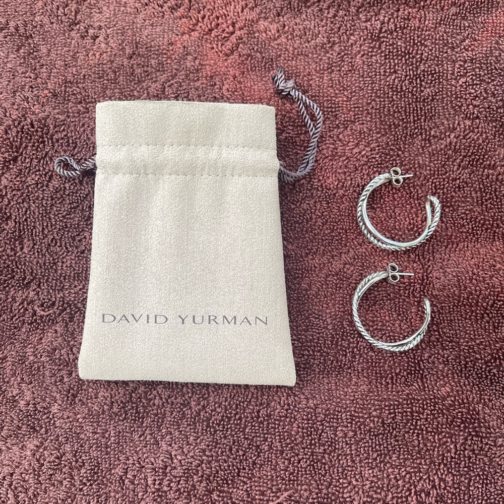 David Yurman Crossover Hoop Earrings